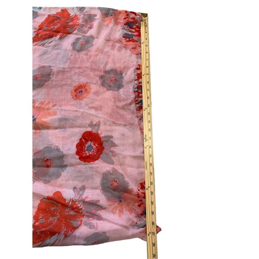 NEW WITH TAGS WOMEN PINK AND RED Premium Soft Flower Floral Print Scarf -‎ - Picture 5 of 6